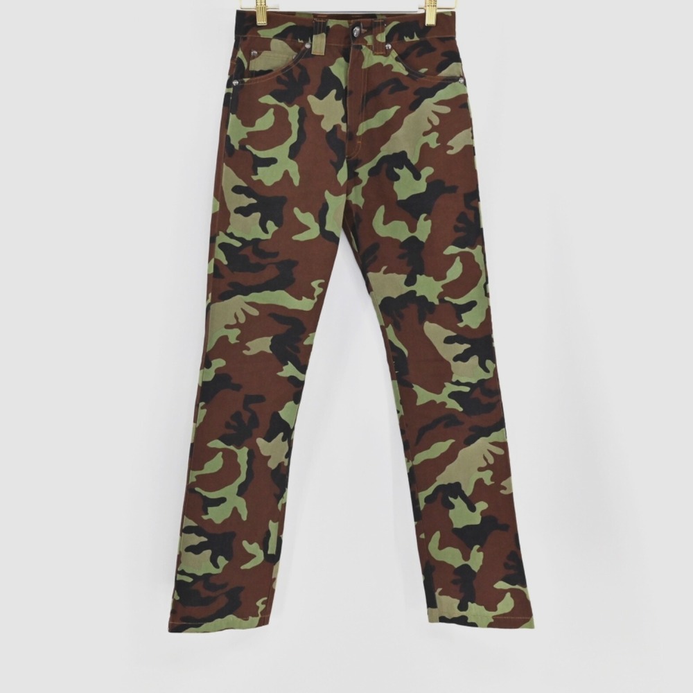 Vtg HUGO‎ BOSS Pants Mens Sz 30/32 Camouflage Straight Leg 100% Cotton Retro Y2k